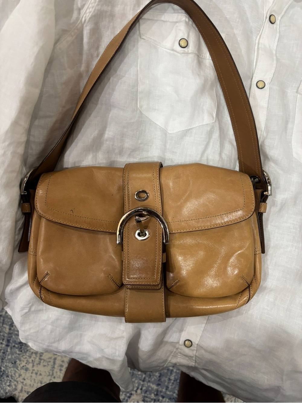 Vintage Coach Leather Bag Y2K SOHO Handbag Flip Buckle